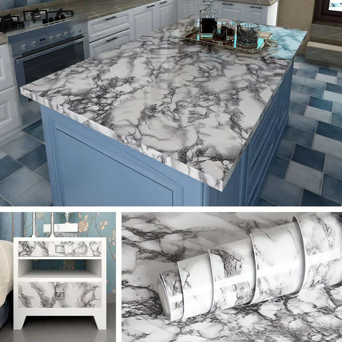 Set Of 3 Water Proof Kitchen Shelve | Table | Cabinet Protector Liners